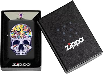 Zippo Skull Moon Design Black Matte Pocket Lighter