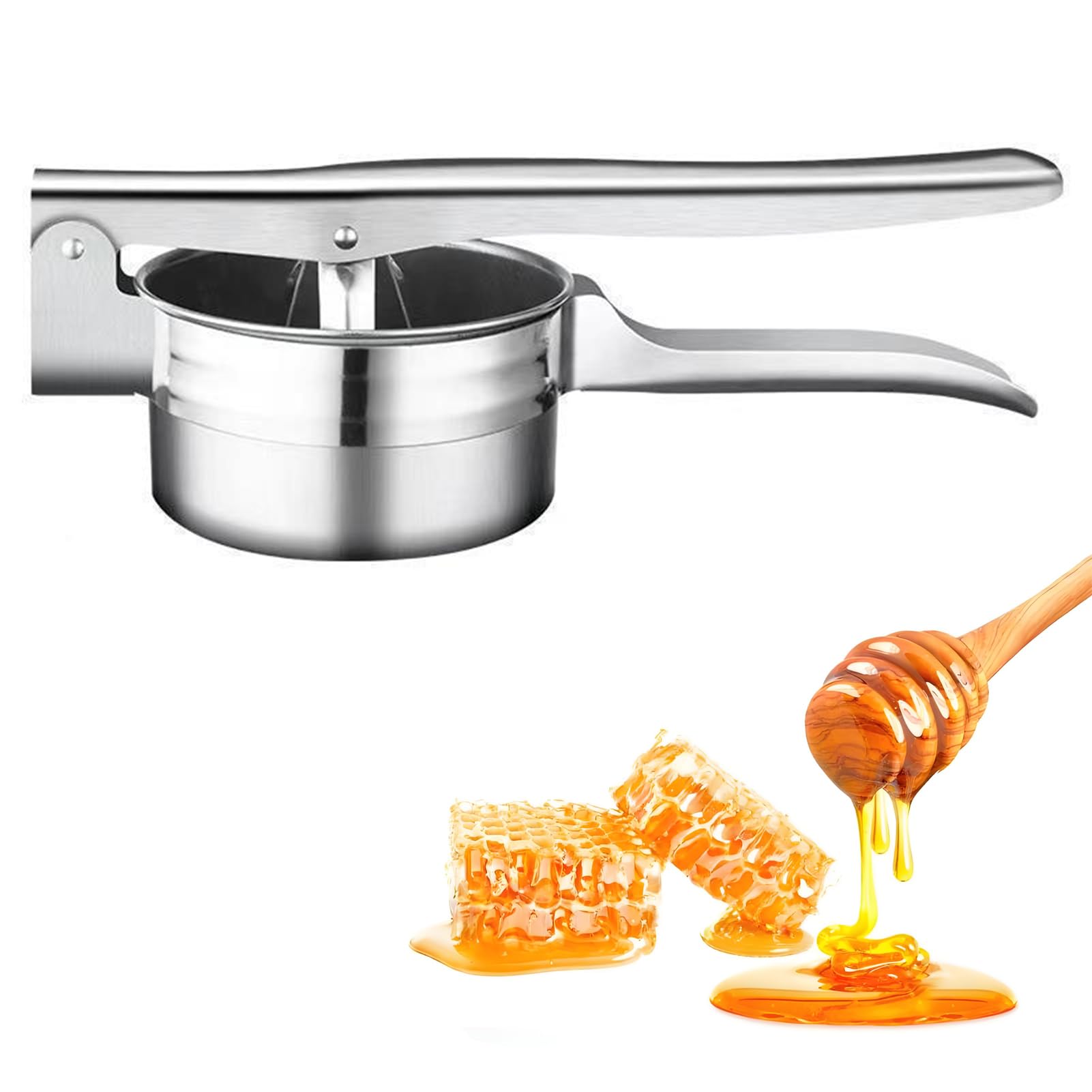 GOURIXIN Estrattore di Miele Manuale, pressa per Miele in Acciaio Inossidabile, spremitore per Cera d'api con Principio a Leva, spremitore per Succo di Frutta, Strumento per Apicoltura