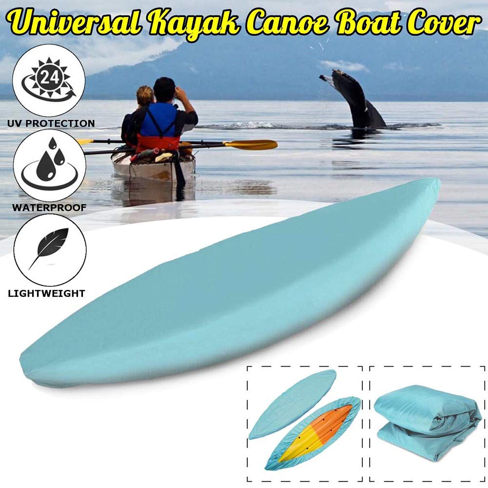 STTC 7.8-18ft Housse de canoë Kayak Couverture de Bateau, Multi-Taille en Tissu Oxford Durable Etanche Protection UV étanche à la poussière,Light Blue,2.1/2.5m
