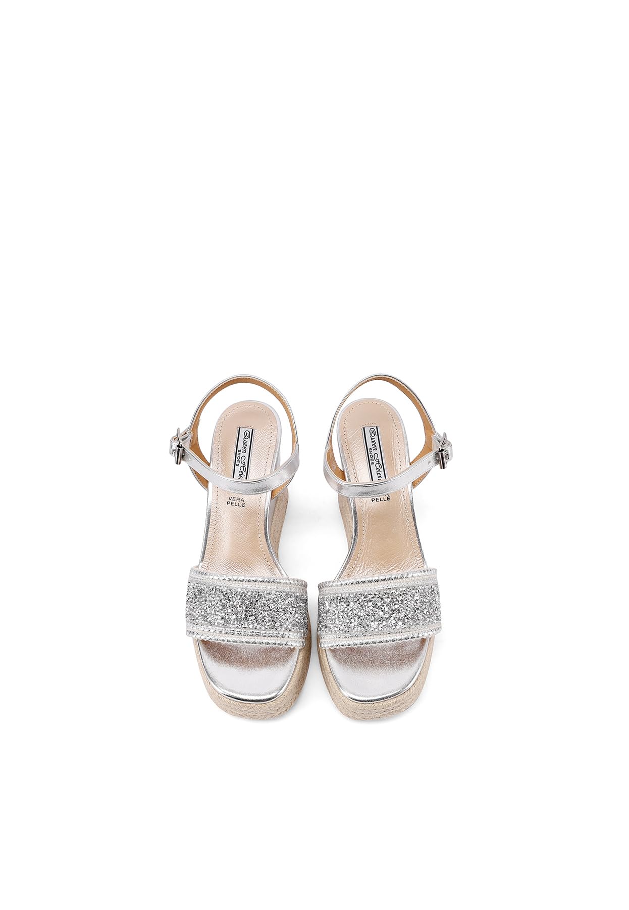 QUEEN HELENA Zeppe con Strass Sandali Alti Platform con Cinturino Donna ZM9917