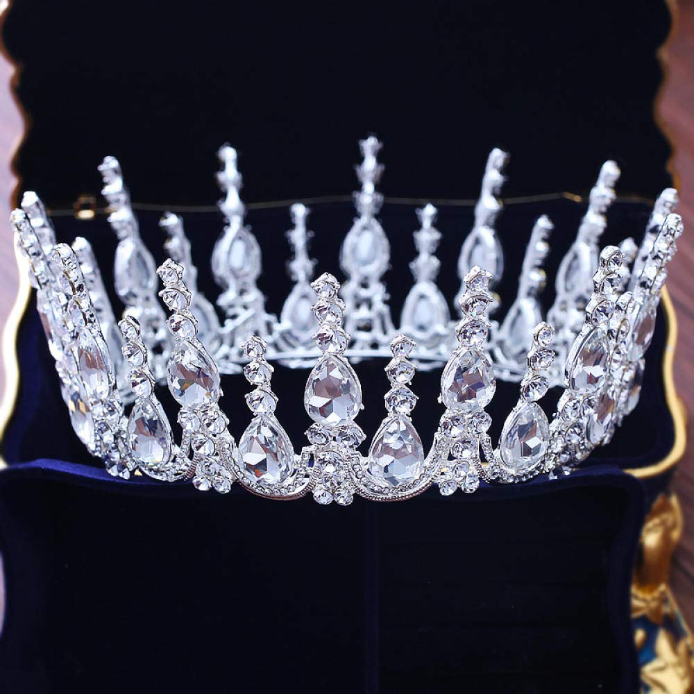 Tiara Ruinuo 316L'Alliage Coiffe La Couronne Princesse Douce Ronde Goutte Argent Femme Simple Fashion Mariage Accessoires Cheveux Serre-Tête Vintage Cadeau Parti