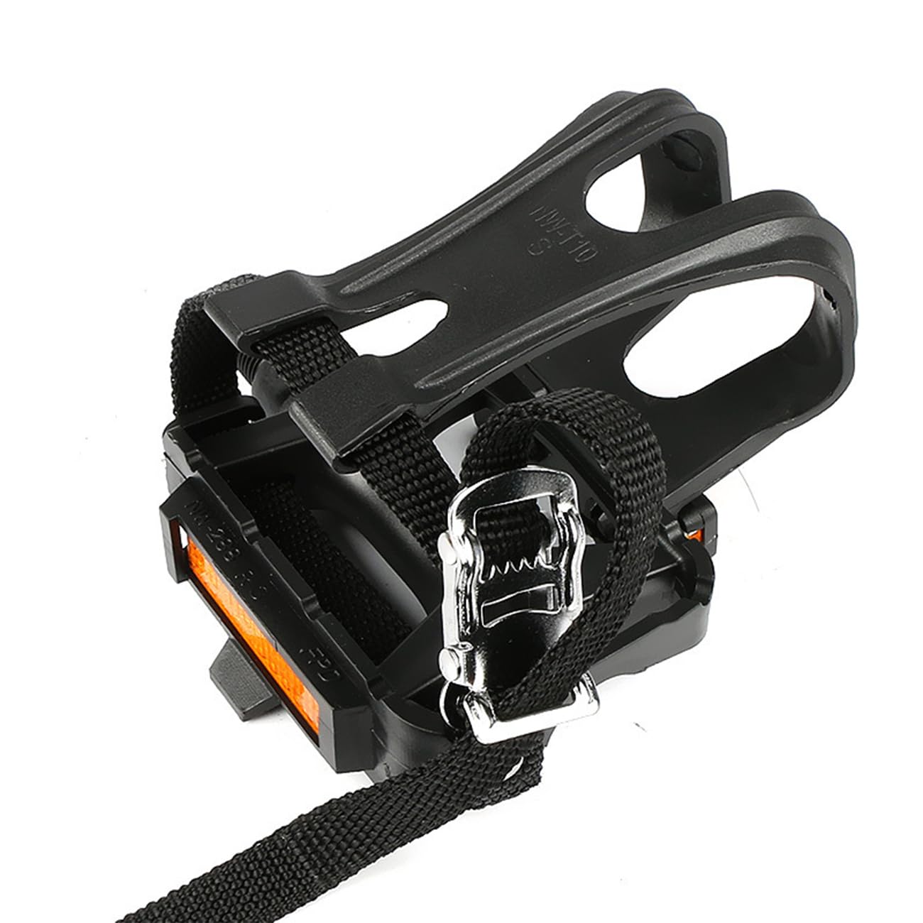 1 Pair Bike Cleats Pedal with Clips and Straps Pedal Cages Bike Pedals with Toe Clips Nylon Cycling Pedals with Integrated Toe Clips Cages Straps for Exercise Bike Spin Bike and Outdoor Bicycles