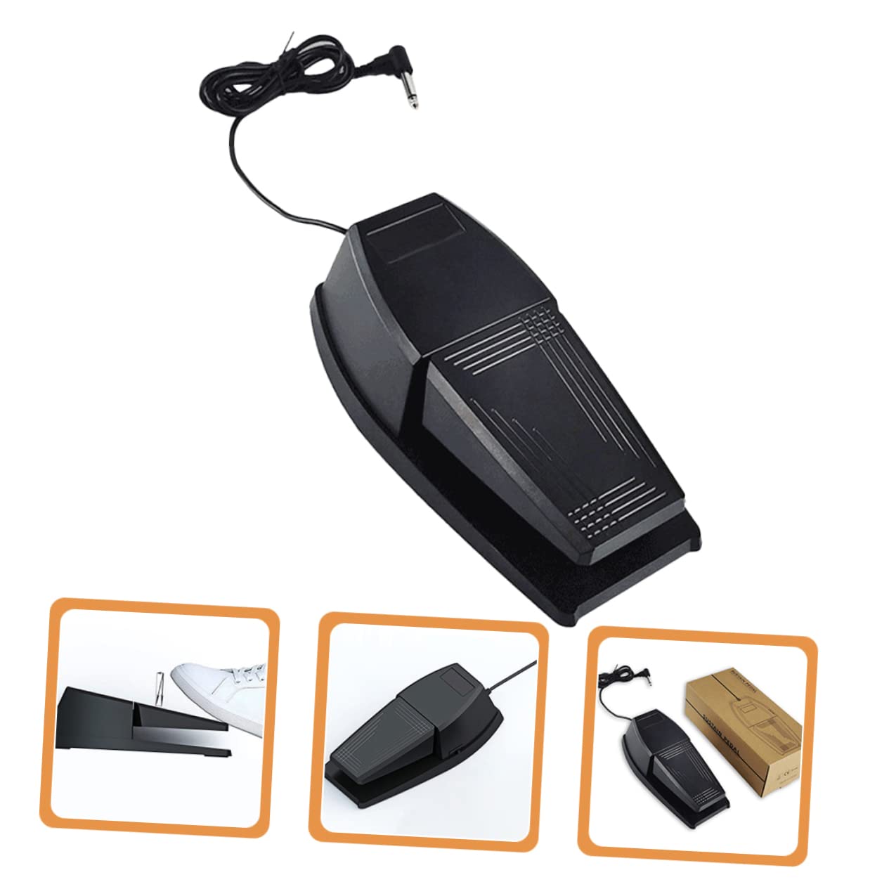 BESTonZON Pedale Sustain per Pianoforte Digitale Nero Portatile in Abs e Gomma Resistente All'usura Base Antiscivolo per Tastiera e Sintetizzatore