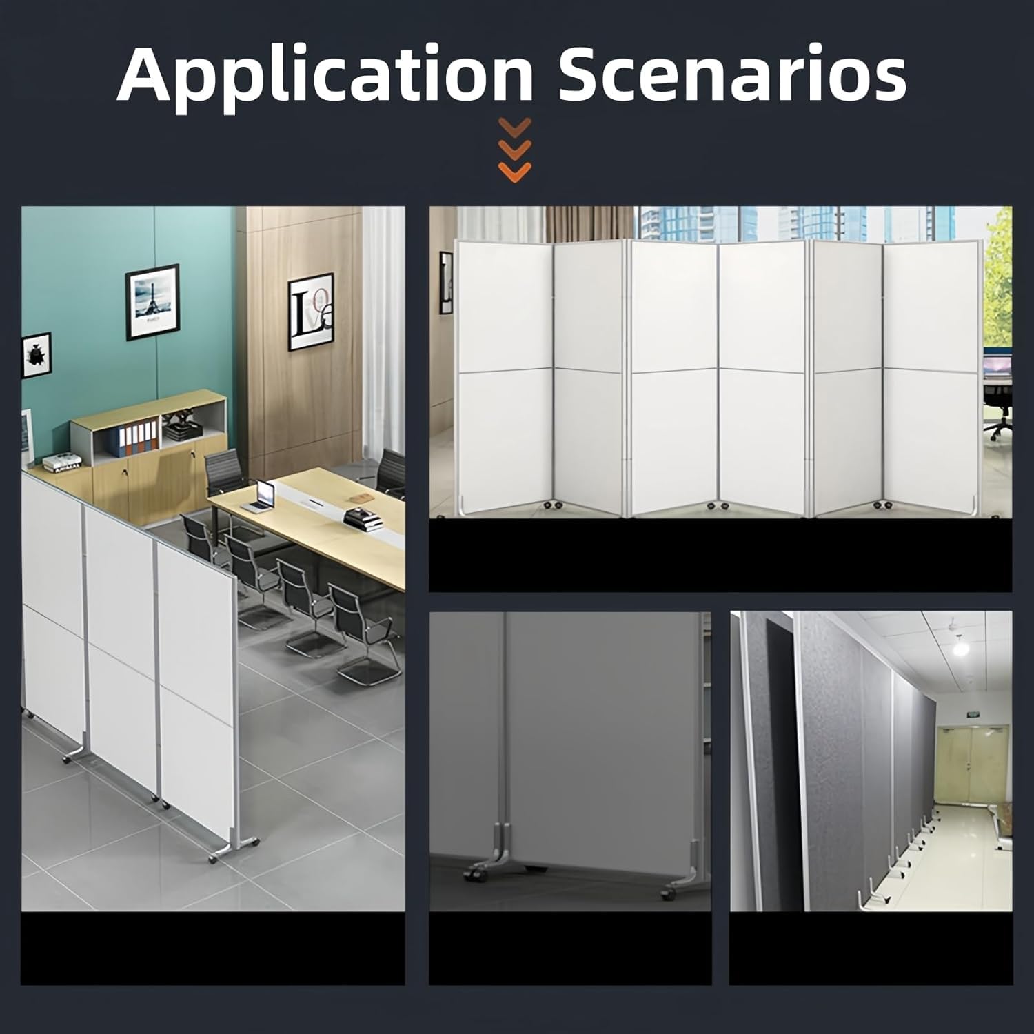 2 Pièces Support D'écran de Séparation,avec Roues à 360 Degrés,Largeur Réglable,pour Hôtel, Maison, Bureau,Blanc