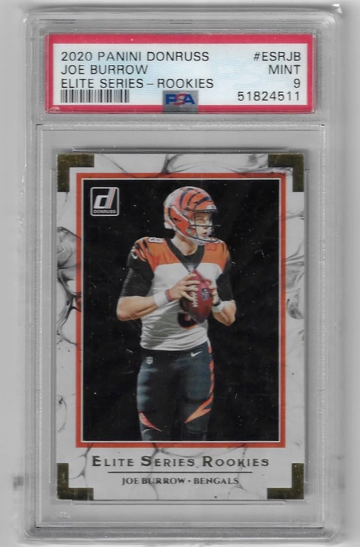 Joe Burrow PSA 9 Mint Elite Series Rookie Rookie Card Special Insert Collectible Football Card - 2020 Panini Donruss Football Card #ESR-JB (Bengals)