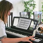 Support pour grande musique original. Compatible avec Yamaha PSR/YPT/KB/P/DGX Series Porte-clés Music Score Stand, Porte-clefs avec 4 Clip de livre de musique