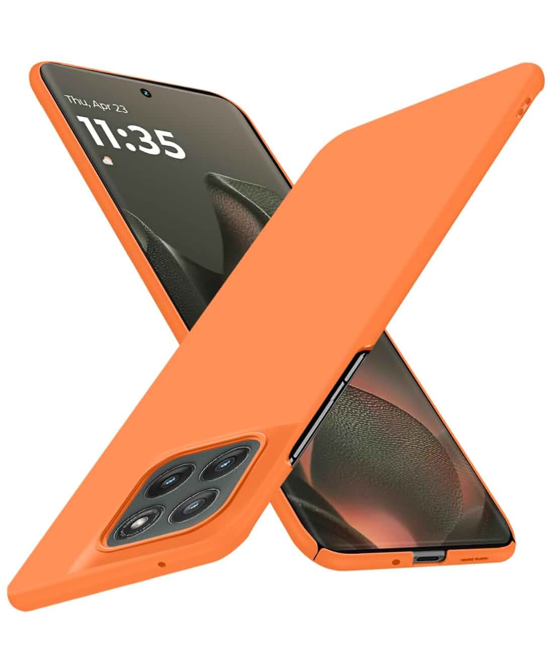 for Motorola Edge 2025 Case, Ultra-Thin Slim Fit [Silky Touch Series] Phone Cases Matte Finish Coating Grip Light Protective Cell Phone Back Cover for Moto Edge 2025 6.7", Orange