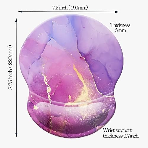 Miniatura 9 de Alfombrilla de mouse de diseño ergonómico con reposamuñecas, bonita alfombrilla de mouse para muñeca con tela de licra, base de poliuretano