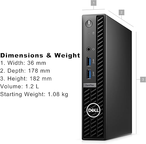 Miniatura 5 de Dell Computadora de escritorio empresarial OptiPlex 7000 7010 MFF 2024 con factor de forma micro de 1.2L, Intel 14 núcleos i5-13500T (Beat