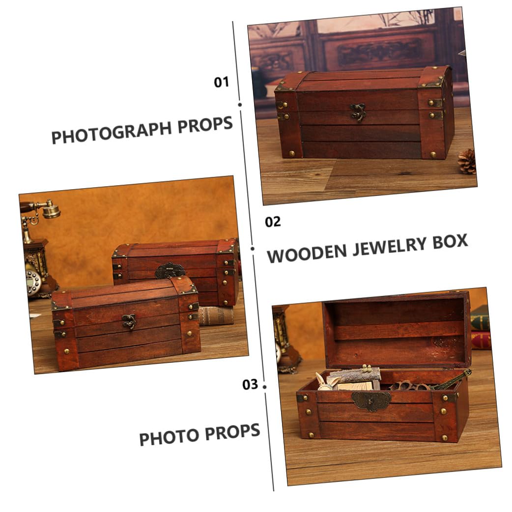 LALAFINA Vintage Aufbewahrungsbox, Braune Retro Schatzkiste