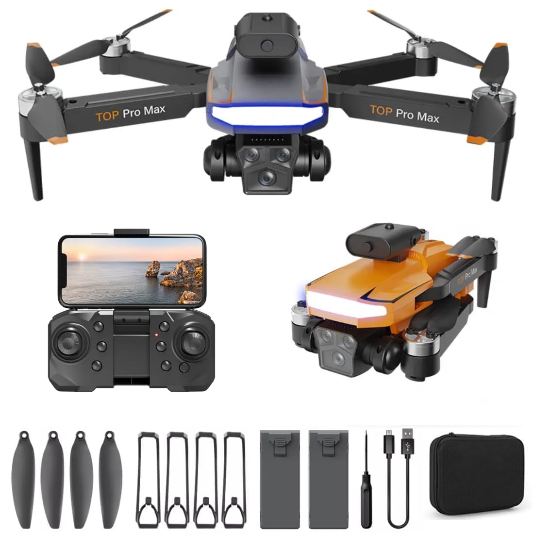Drones With Camera For Adults 8K Brushless Motor Drone For Kids Beginners Fpv Foldable RC Drone With 2 Batteries, Voice Control, Gesture Photo, Gift Toys For Men Boys Multicolor.(P18)