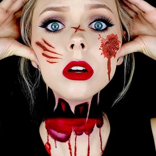 Miniatura 3 de Falso Cicatrices Tatuaje Temporal Halloween Maquillaje Kit Herida Sangre Chucky Cicatrices Tatuajes Para Niños