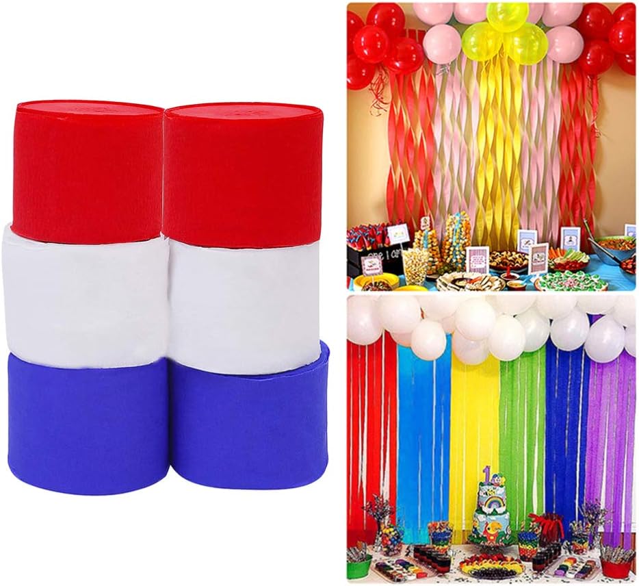 6Rolls Crepe Paper Streamers, 82FT Rainbow Paper Craft Streamers - Image 4