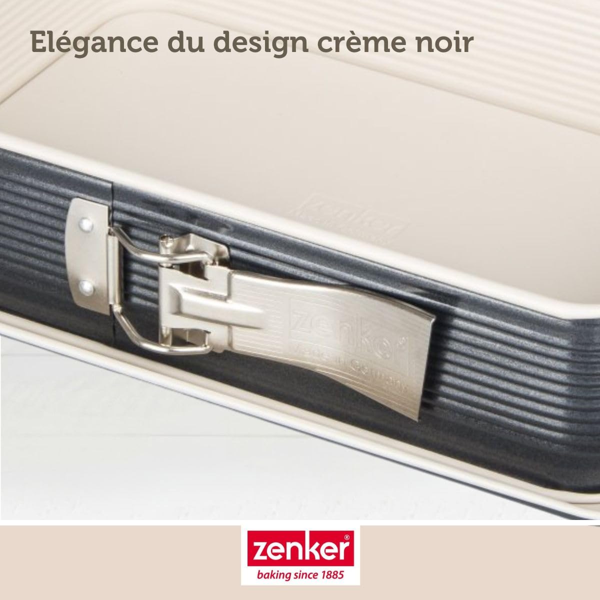 Zenker 7821 Moule à gâteaux rectangulaire à charnière, moule rectangle, plat à four, plat à gratin, moule à gâteaux avec plateau, revêtement antiadhésif ILAG Ultimate, 28 x 18 x 7 cm