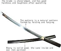 Vista 3 de Katana Sword Real Full Tang Sharp Handmade Samurai Sword Swords for Adults