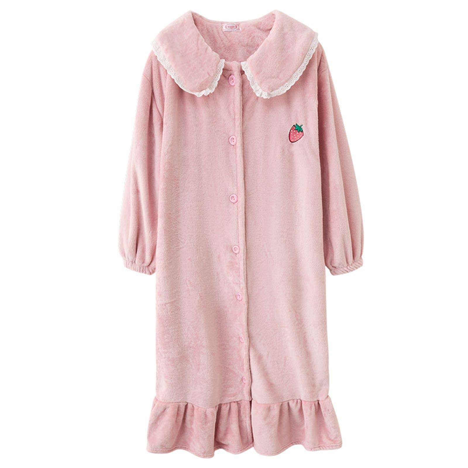 Pyjama boutonné chaud à grand revers pour femme en flanelle de qualité supérieure 1XL