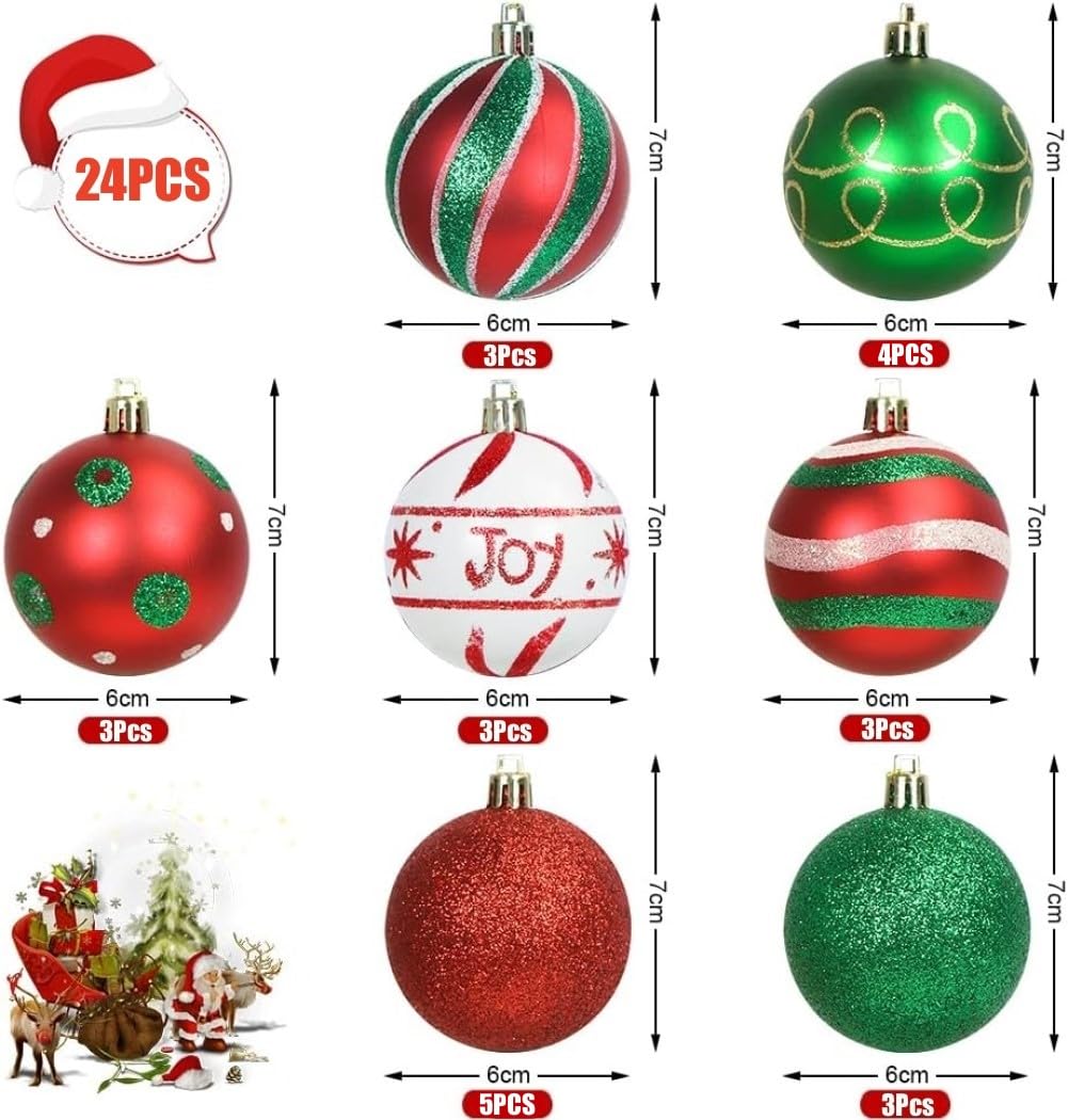 LATERN 24Pcs Christmas Baubles - Image 3
