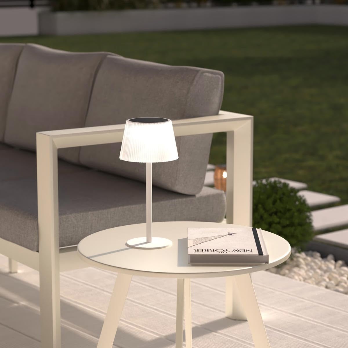 Atmosphera Créateur d'intérieur - Lampe Solaire à LED Katy 30cm Blanc