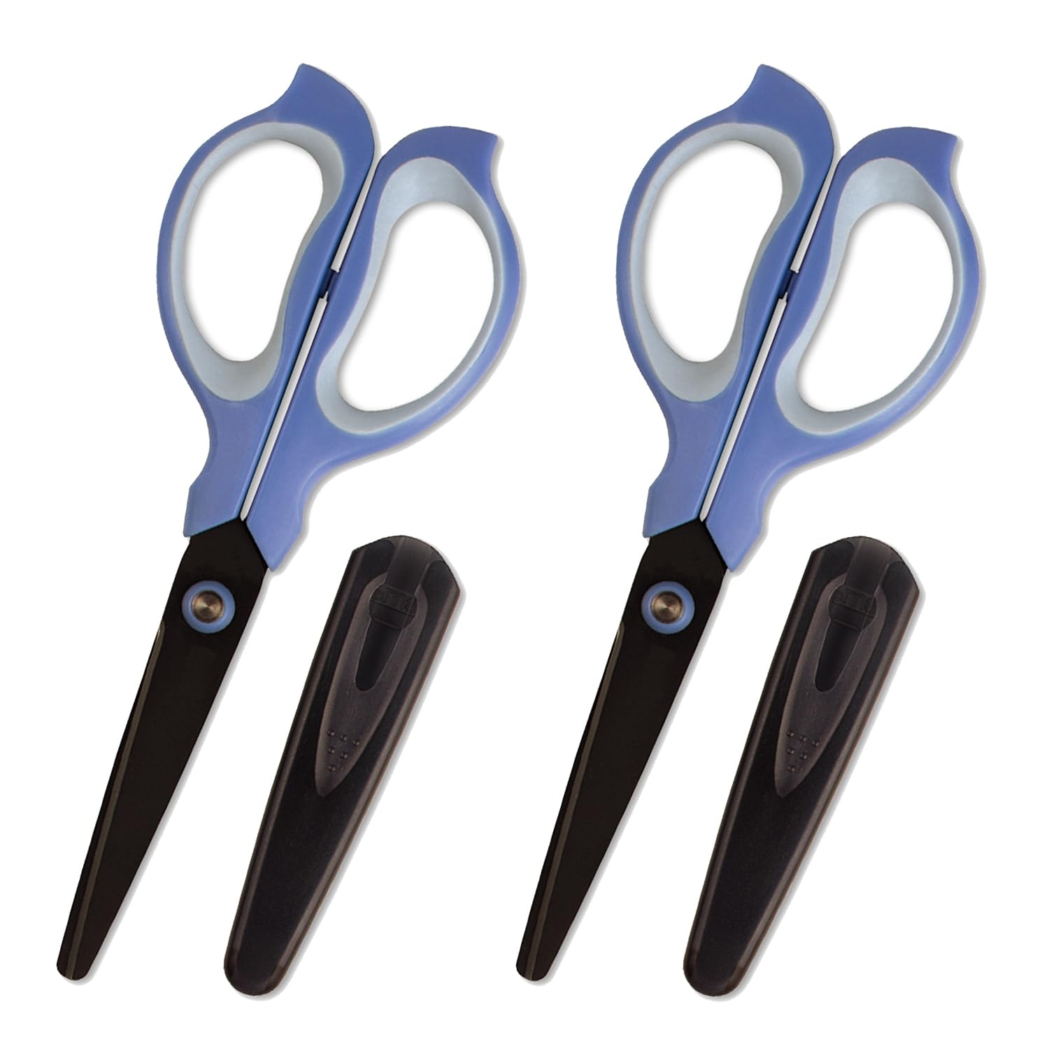 Plus Scissors Fit Cut Easy Grip, Fluorine Non-sticky, 2 Pieces, Blue : Hobbies