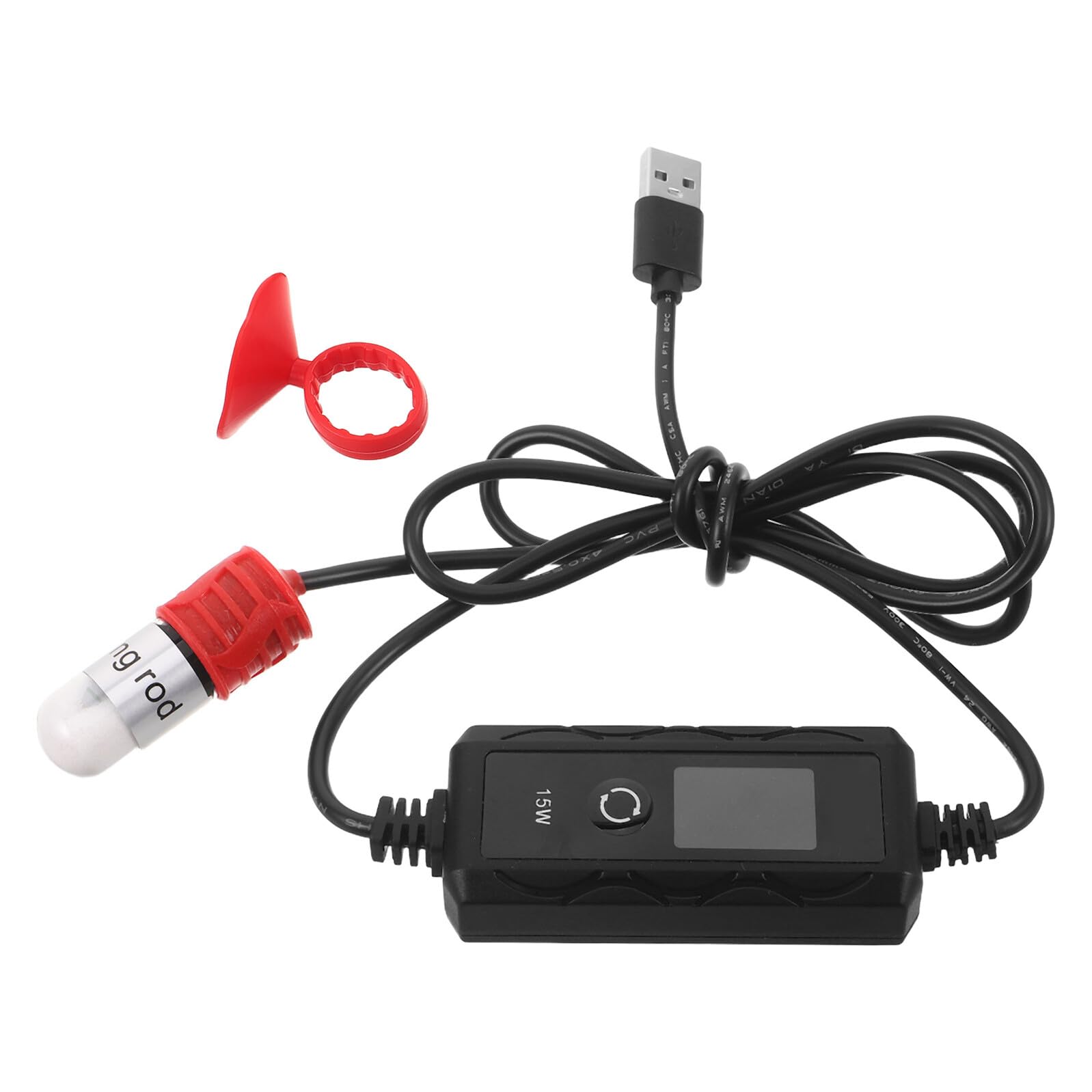 Calentador para acuario ajustable 15W con control dual Celsius Fahrenheit