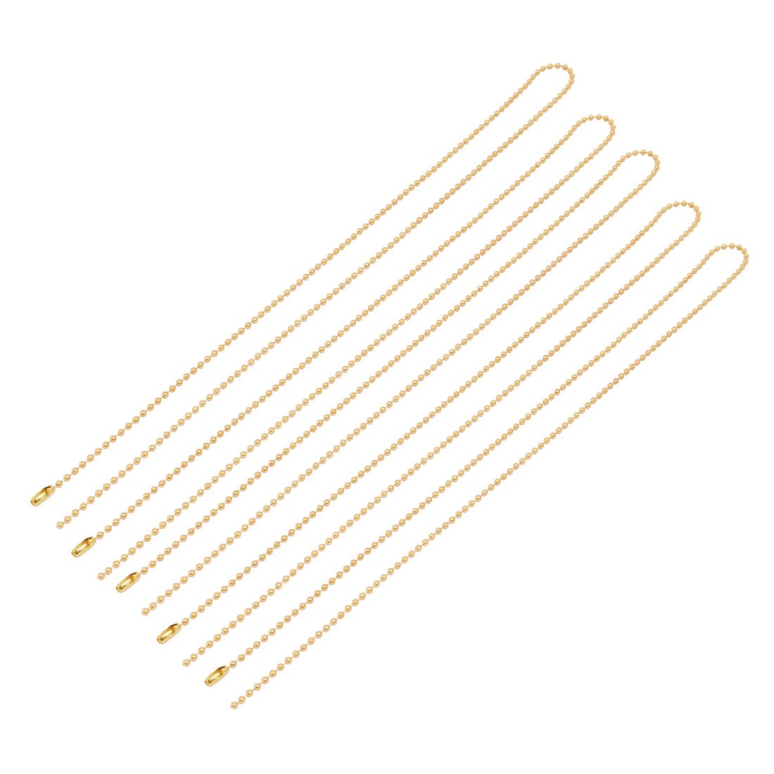 Aexit 5pcs 2.4mm Lighting fixtures and controls Dia Copper Beaded Connector Ball Key Chain Gold Tone 60cm Length