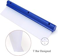 Vista 2 de Escobilla para Auto de 12 Pulgadas con Barra en T Flexible, Hoja de Agua de Silicona para Vidrio de Auto o Hogar, Mango Azul
