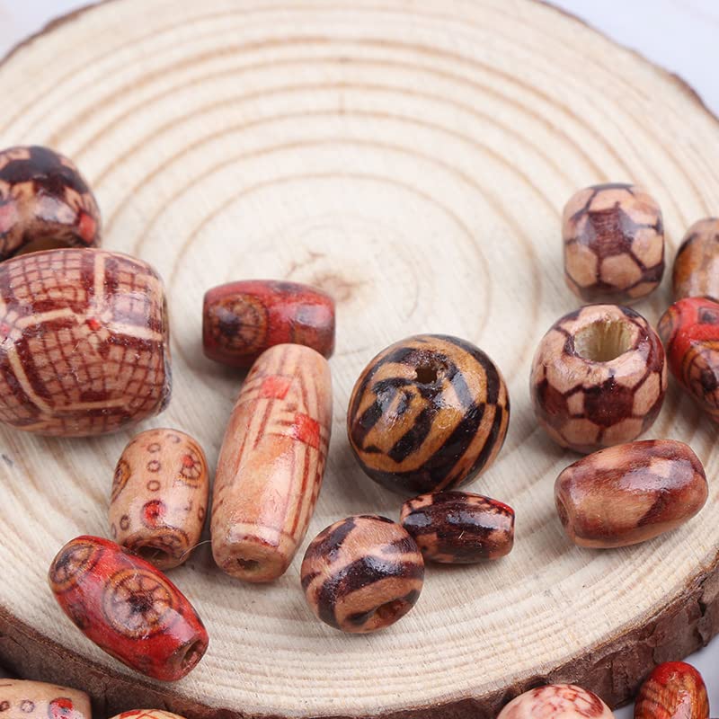 Mxxipp 200pcs Large Hole Wooden Beads - 10x13mm Round Spacer Beads, 5 Colors, For Jewelry Making & DIY Crafts - View #7