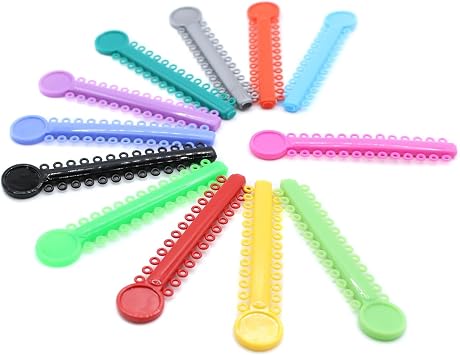 New Dental Power Sticks Ligature Ties Orthodontic Ligature O-Ties, Elastic Ligature Bands Braces Dental Elastomeric Rubber Bands Multi Color -2080Pcs