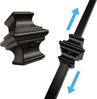 Modern Adjustable Knuckles (10-Pack) for 1/2" Iron Balusters with Set Screw Stair Railing Parts for Square Metal Scroll Basket Twist Knuckle Spindles (Real Satin Black NOT Matte)