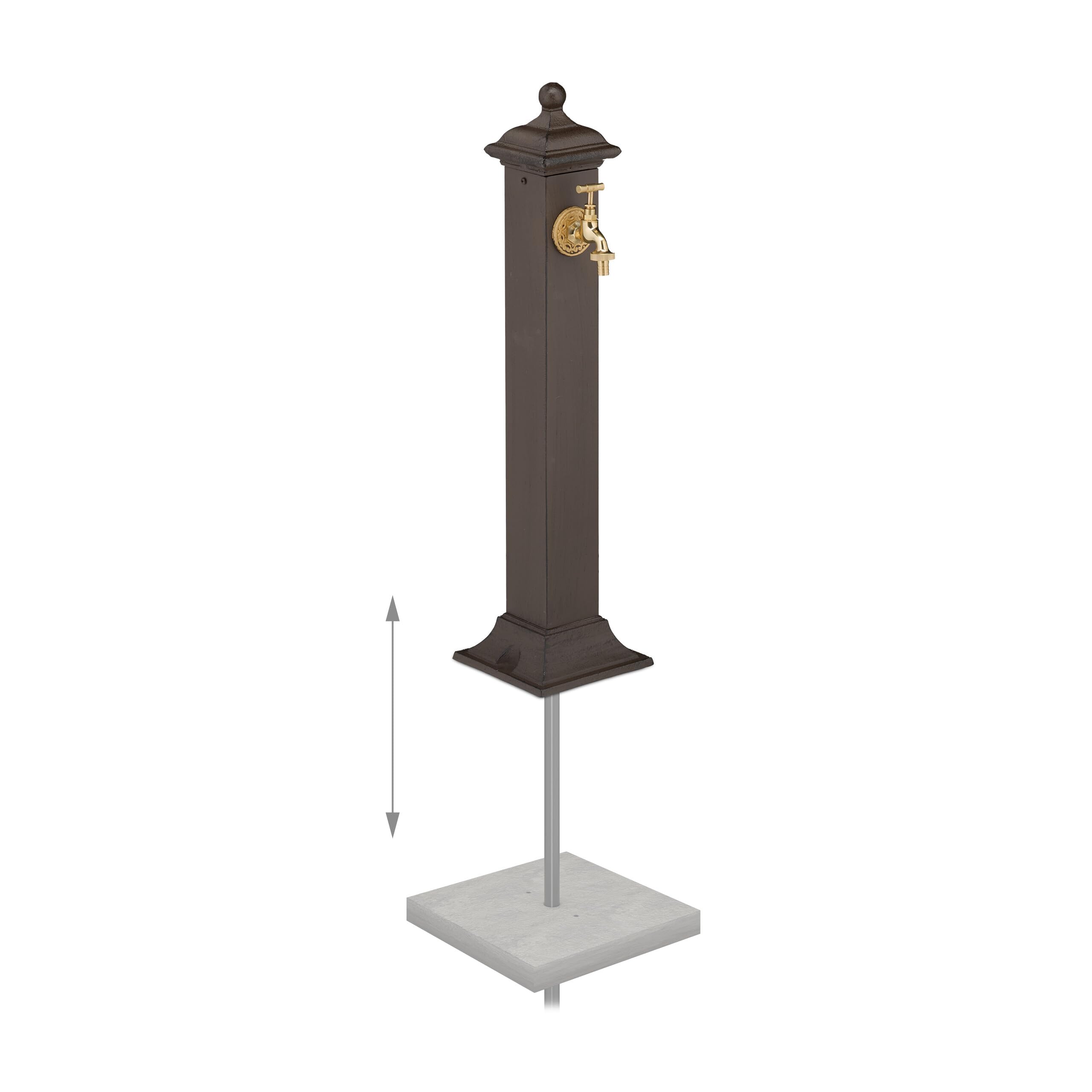 Relaxdays Fontaine extérieure de Jardin, Design Antique, Aussi pour la terrasse, HLP 71x17x21 cm, Marron foncé