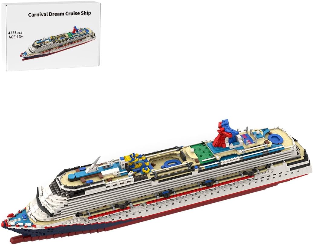 Cruise Ship Building Block Set, 1/400 Scale MOC Carnival Dream Large Ship Collectible Set for Adults, Construction Model for Military Enthusiasts, Compatible with 10294 (4235PCS)