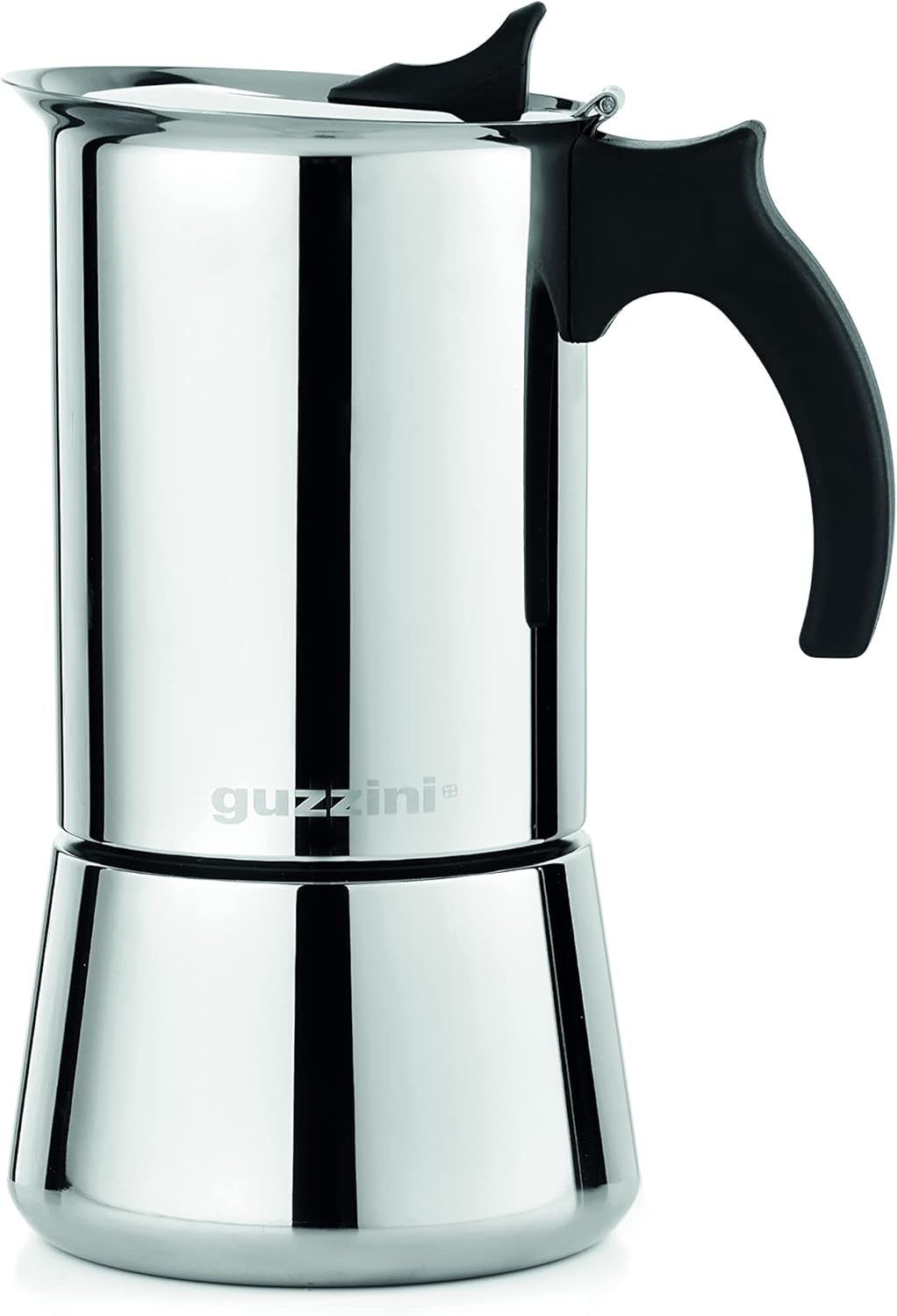 Guzzini 09720110 Stainless Steel Coffee Pot Mocha Espresso Maker Mocha Pot 6 Cup