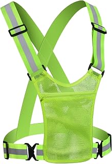 Chaleco reflectante para correr, chaleco para correr de noche | Chaleco de ciclismo ajustable | Chaleco reflectante de trabajo para transporte, equipo de carreras de seguridad, alta visibilidad a