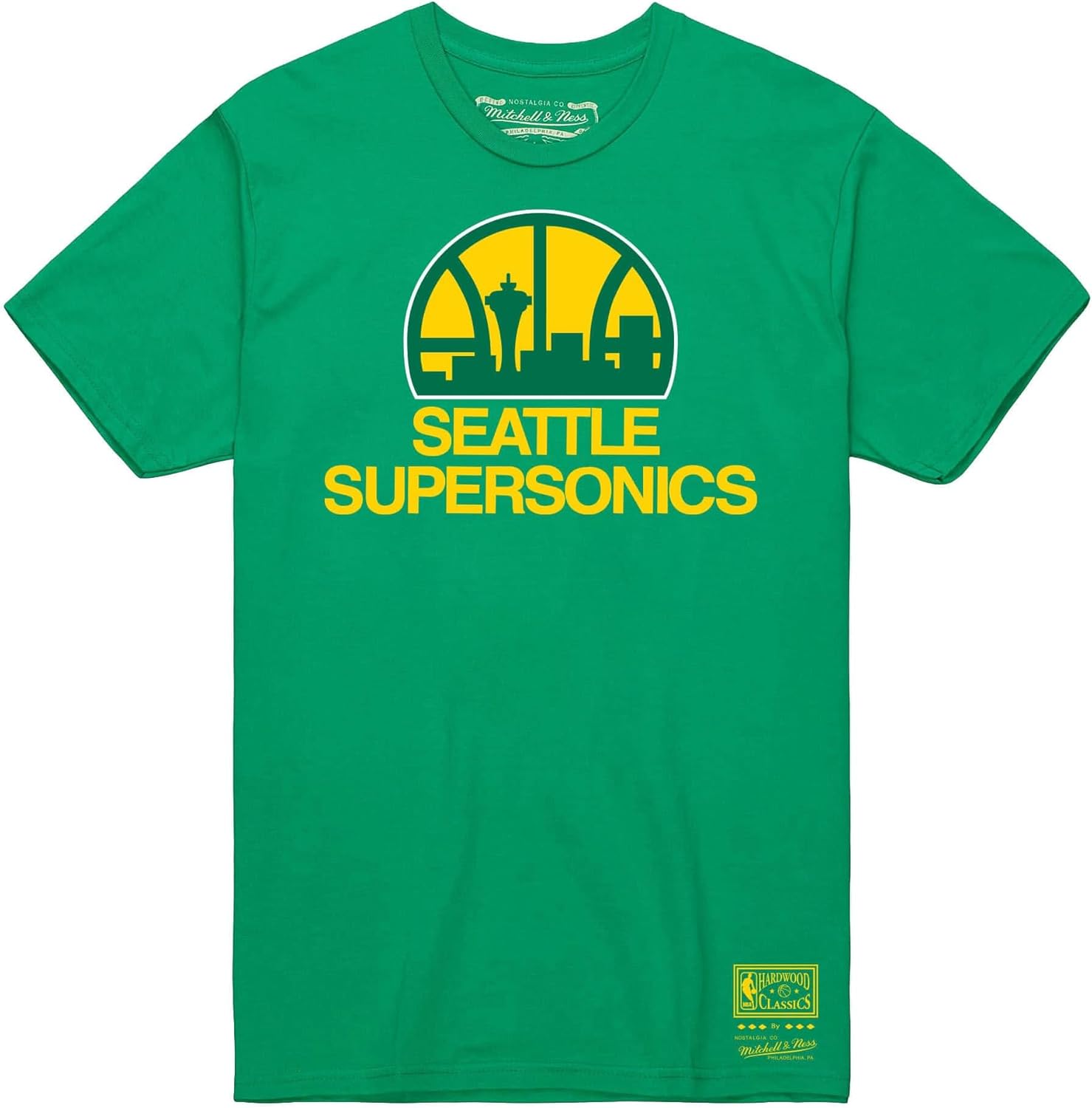 Mitchell & Ness Men's Seattle Supersonics MVP Short Sleeve Graphic Tee (US, Alpha, X-Large, Regular, Regular, Green)