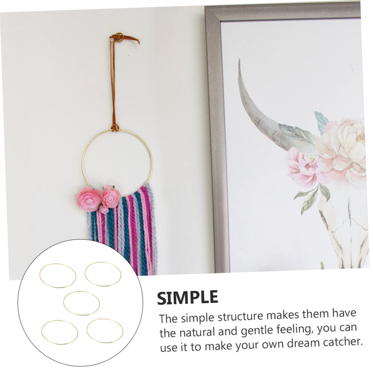 Lot De 6 Anneaux Métal 20 Cm DODUOS – Pour Attrape-rêves, Macramé, DIY Déco