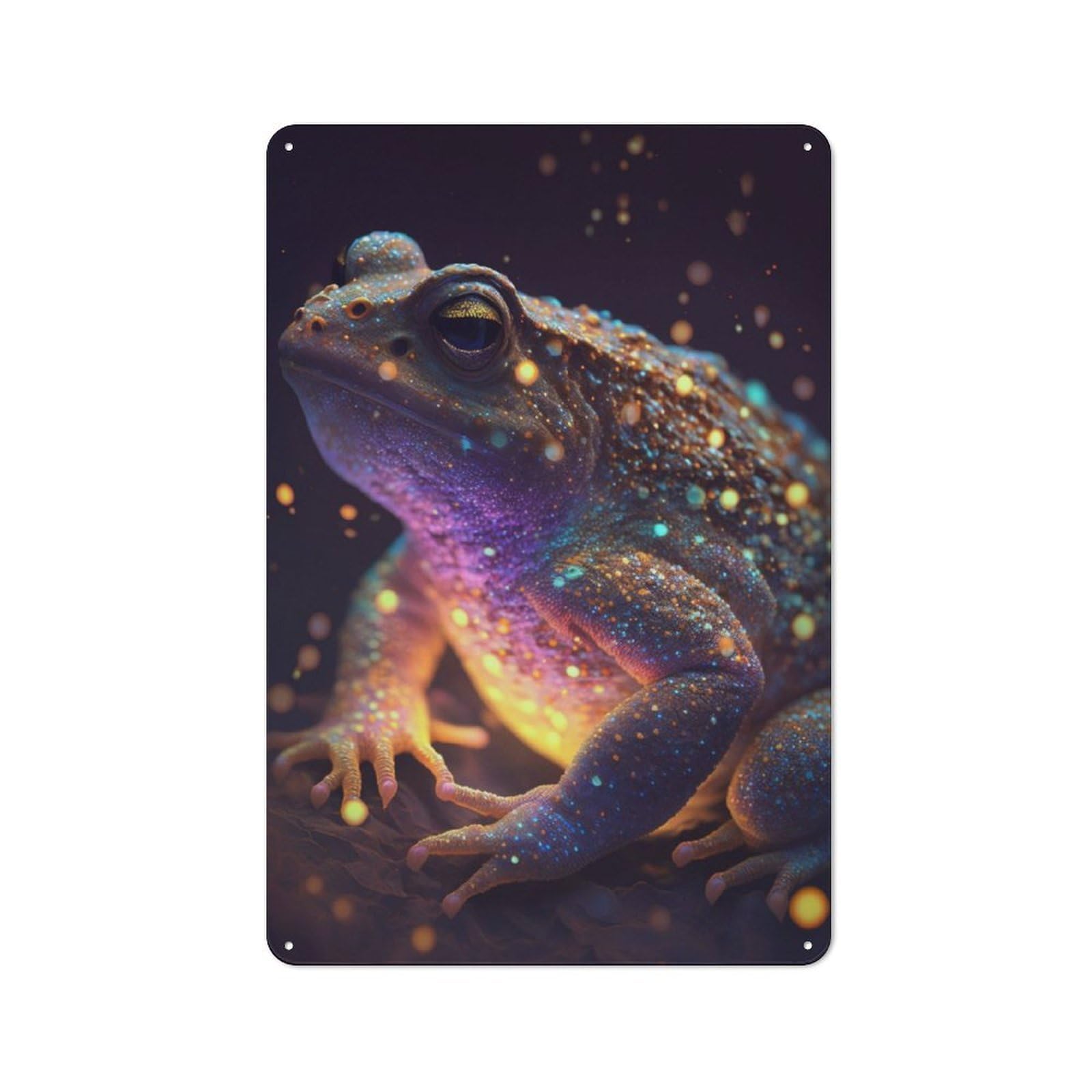 Junmoney Galaxy Toad Frog Retro Tin Sign 30X20cm For Living Room Or Hallway, Gift For Living Room Decor Lovers During The Christmas Season