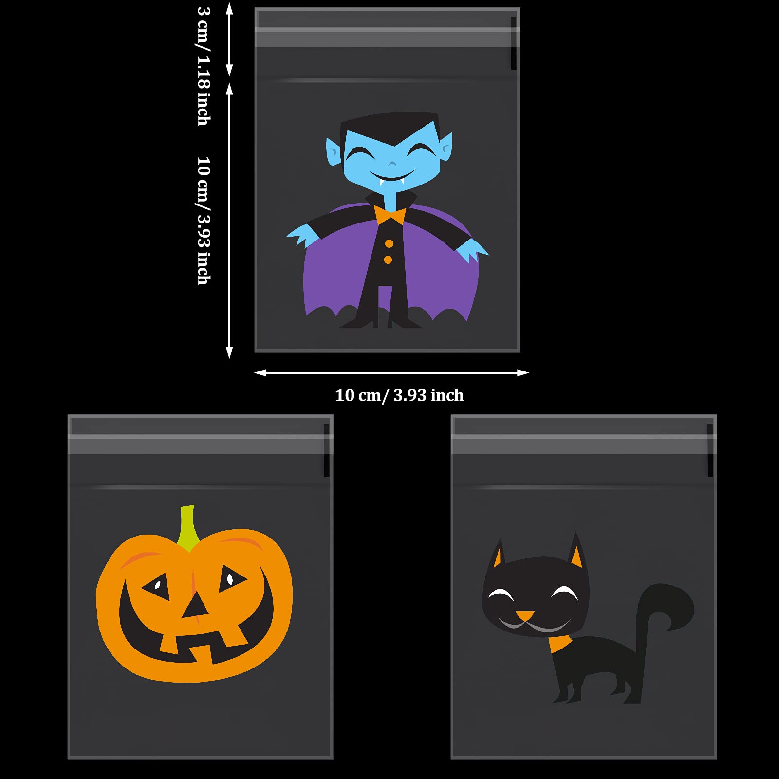 Mbsomnus 300 Sacchetti Cellophane Trasparenti 10x10 Cm Con Chiusura Autoadesiva – Per Confezioni Regalo, Biscotti, Gioielli, Halloween