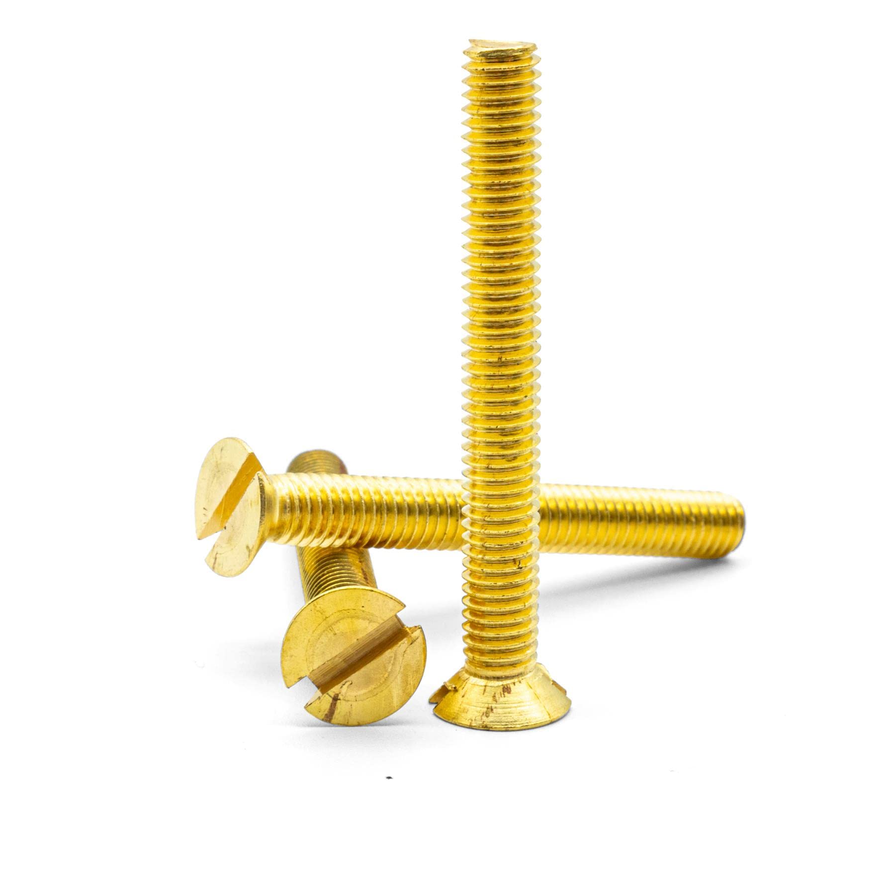 Hippo Hardware M5 (5mm X 25mm) Solid Brass Slotted Countersunk Machine Screws Slot Csk Head Bolts DIN963 (Pack of 30)