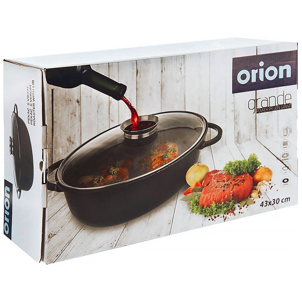 orion group Sartén de granito sartén antiadherente sartenes 8 L | Cacerola antiadherente resistente a los arañazos, con tapa de cristal, sartén universal para inducción