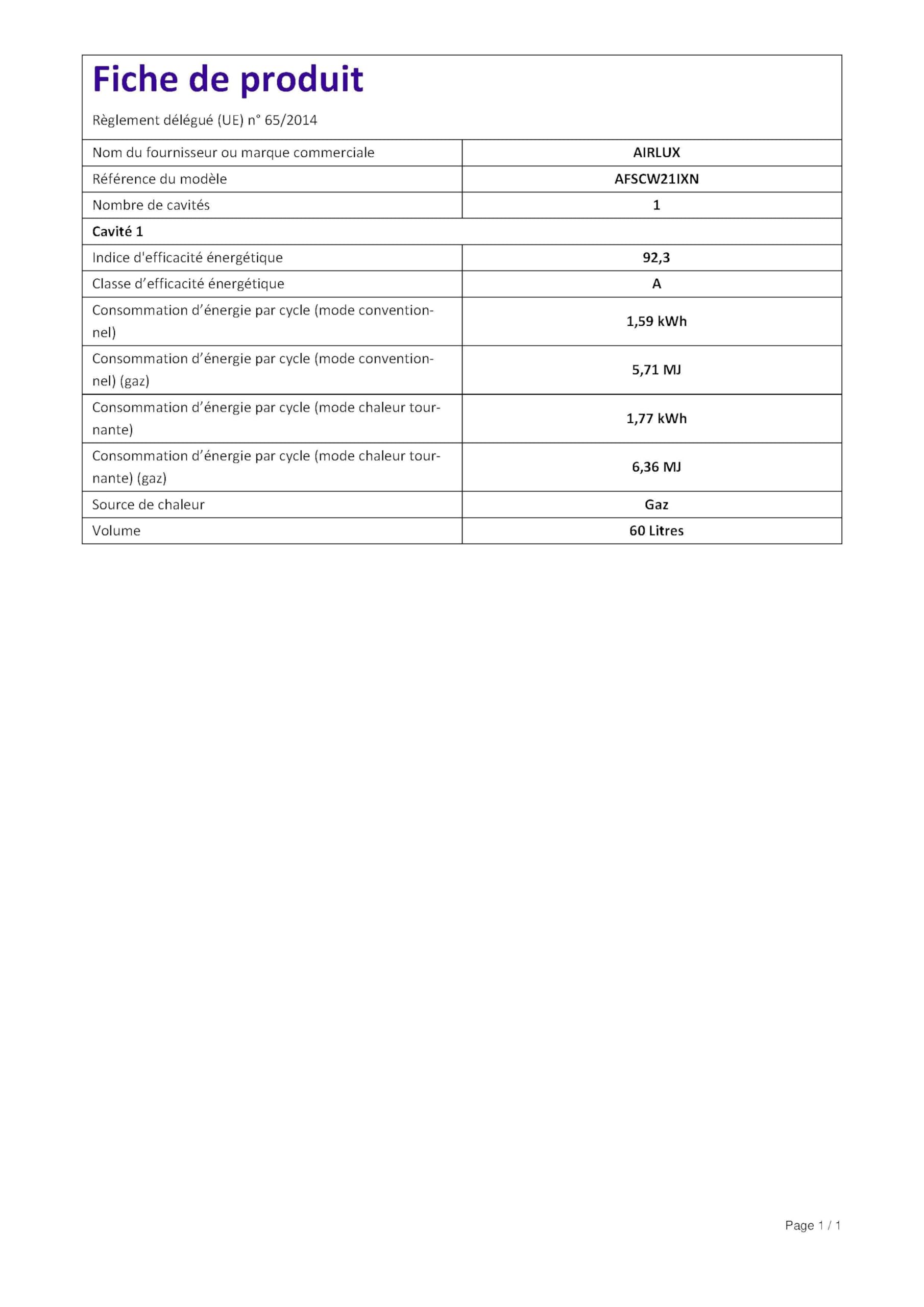 Airlux AFSCW21IX | Les Soldes Arrivent Le 7 Janvier 2026