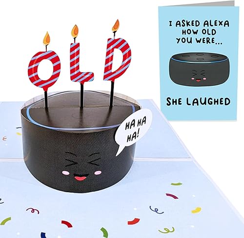 CENTRAL 23 Tarjeta desplegable de Alexa  Tarjetas de cumpleaños desplegables para hombres y mujeres  Tarjetas de felicitación 3D para mamá, papá,