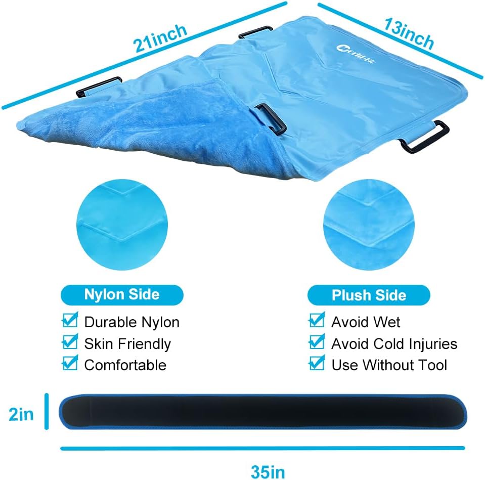 BLOBUSTE Full Back Ice Pack for Injuries Reusable Large Gel Ice Wrap for Back Pain Relief, Flexible Cold Therapy Compress for Swelling, Bruises, Sprains, Surgery, XXL, 21"x13"