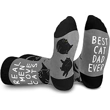 AGRIMONY Funny Socks for Men - Novelty Fathers Day Birthday Gifts for Dad from Daughter Son - Fun Happy Funky Cat Dog Socks Gift Ideas Christmas Stocking Fillers