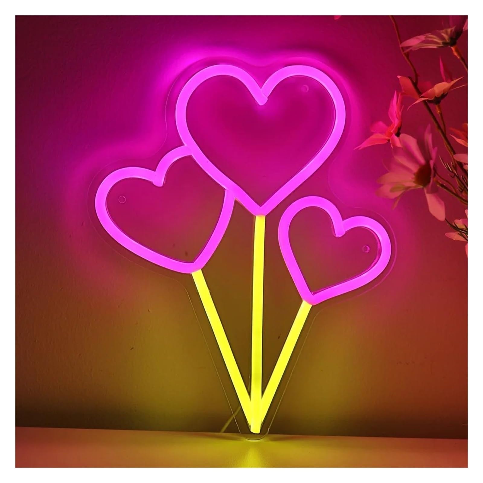 Palloncino a forma di cuore per volante per insegna al per neon per luce per dimmerabile alimentata tramite per USB
