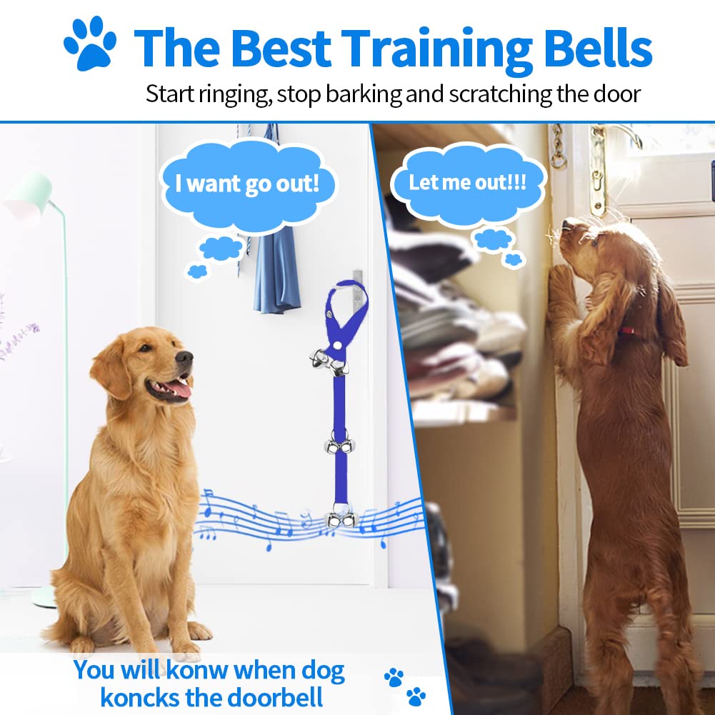 Paquete de 2 timbres de puerta para perros, campanas de entrenamiento para mascotas para salir al aire libre, dispositivo de entrenamiento y comunicación, campana grande para perro, gato,