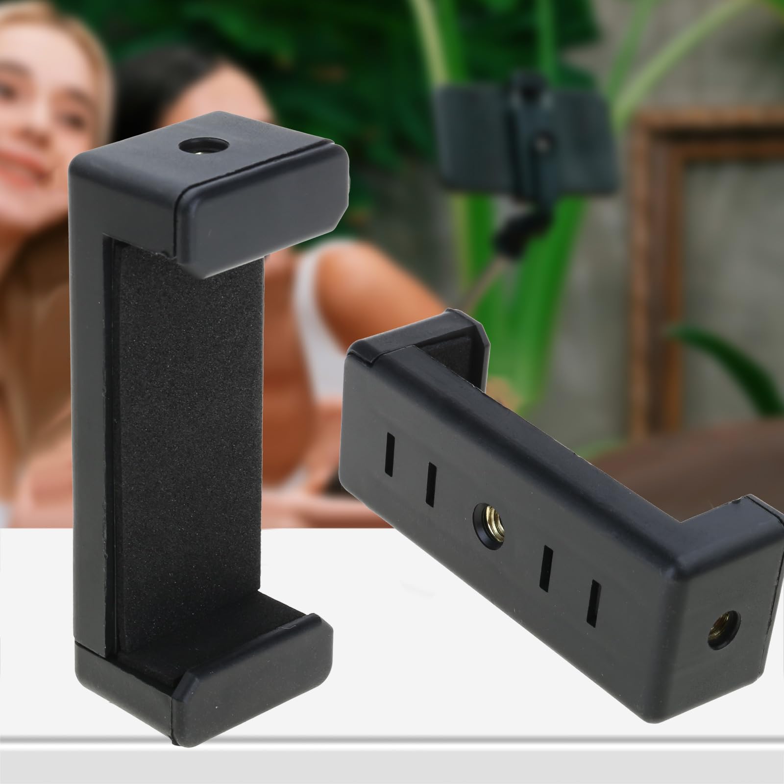 Supporto per treppiede, Clip per treppiede per telefono cellulare, Adattatore a vite da 1/4 di pollice, Supporto per fotocamera smartphone, Morsetto per iPhone mobile