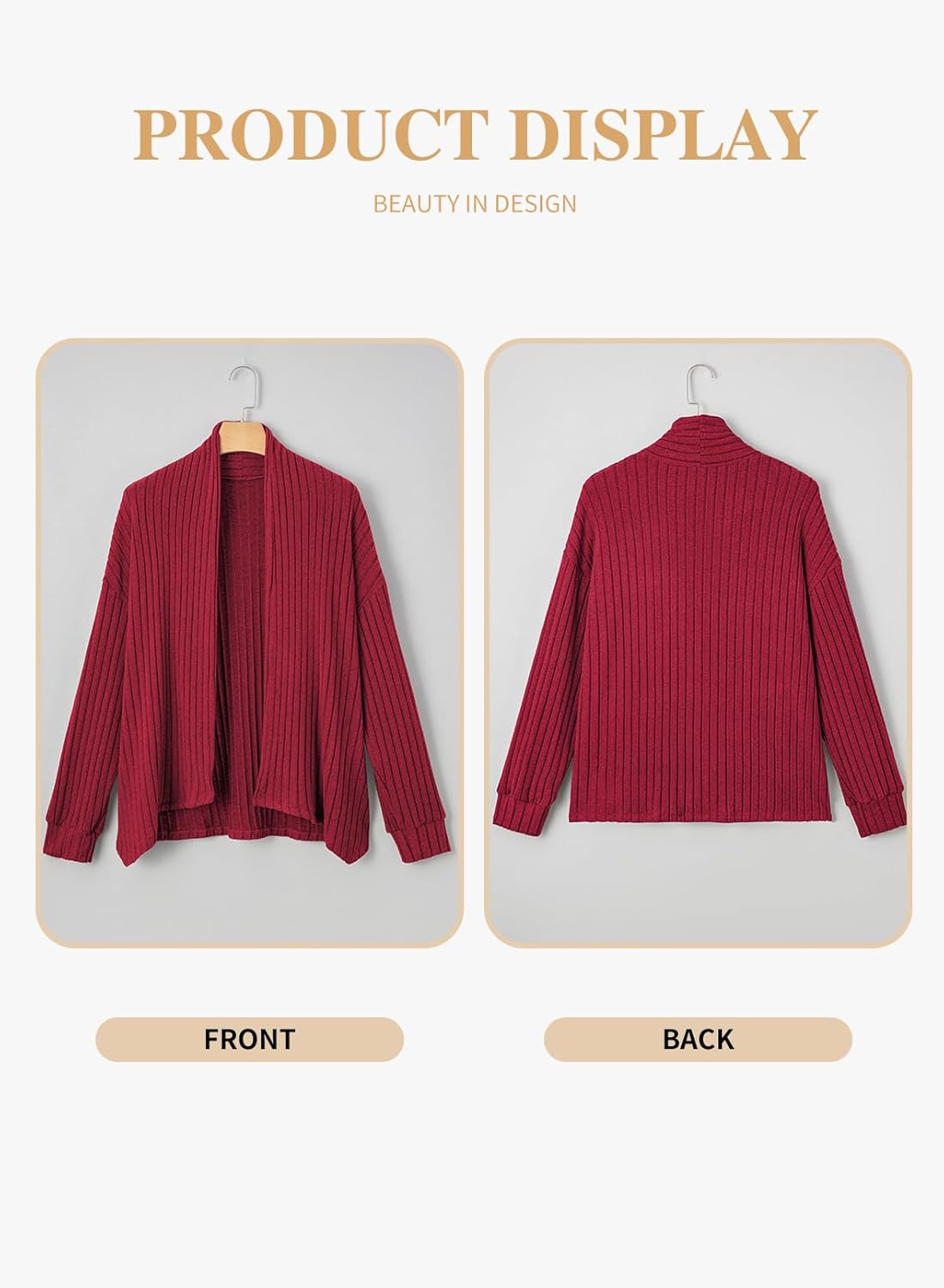 Eytino Womens Plus Size Cardigans Long Sleeve Asymmetrical Knit Open Front Lightweight Cardigan Outwear(1X-5X) - Image 4