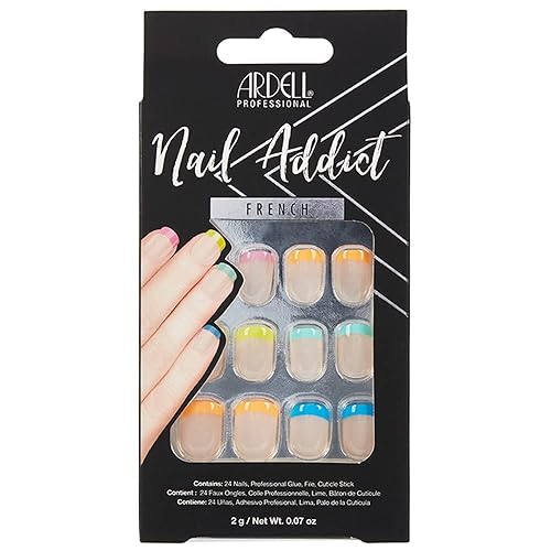 Miniatura 9 de Ardell Nail Addict - Kit de uñas artificiales a presión, puntas francesas clásicas, uñas postizas acrílicas reutilizables, 24 uñas