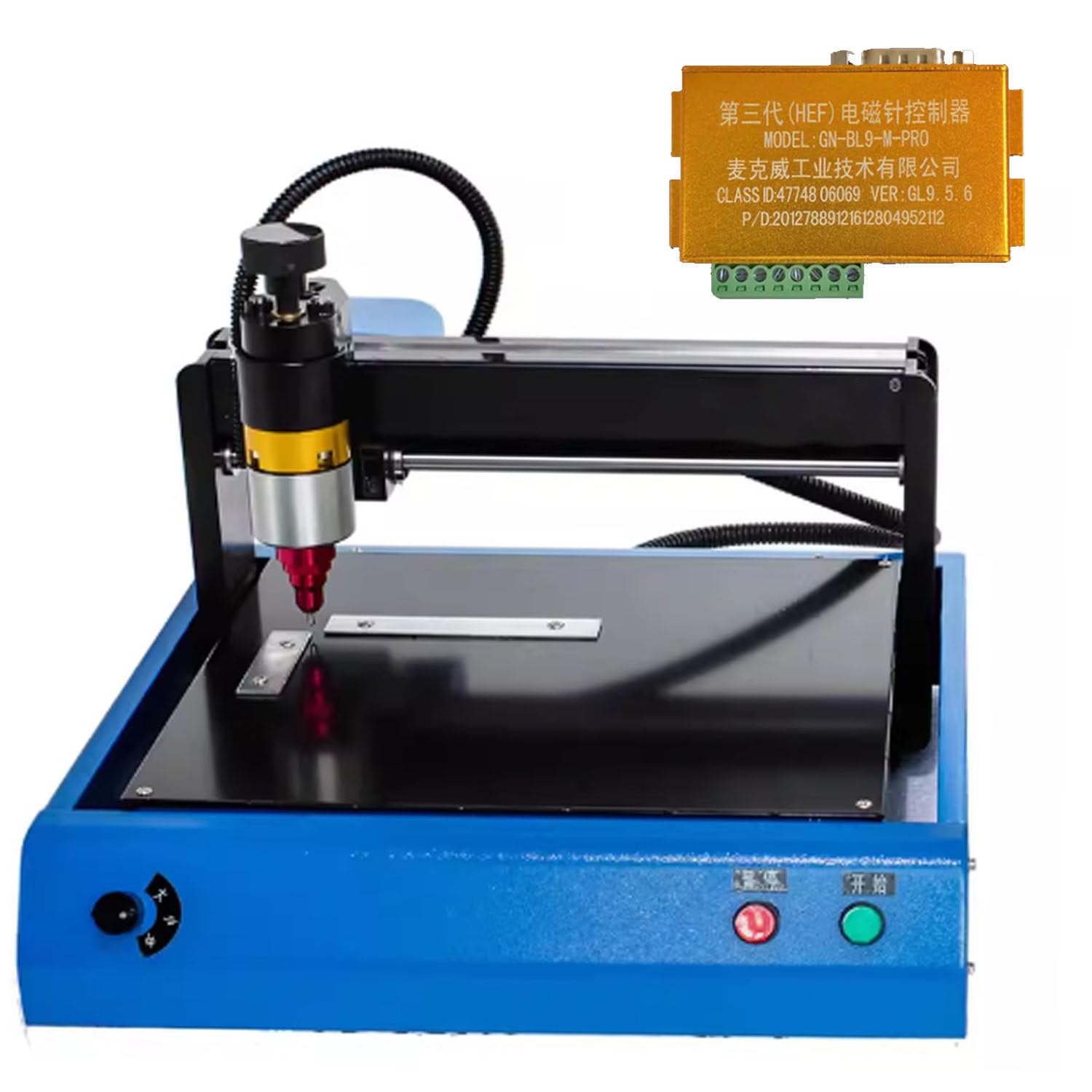 Machine de gravure pour plaques signalétiques en métal, graveur pneumatique, moteur de 400 W, vitesse de 50 mm/s, profondeur de 0,05 à 1 mm, pour plaque d'acier/carte d'identité, équipes de production