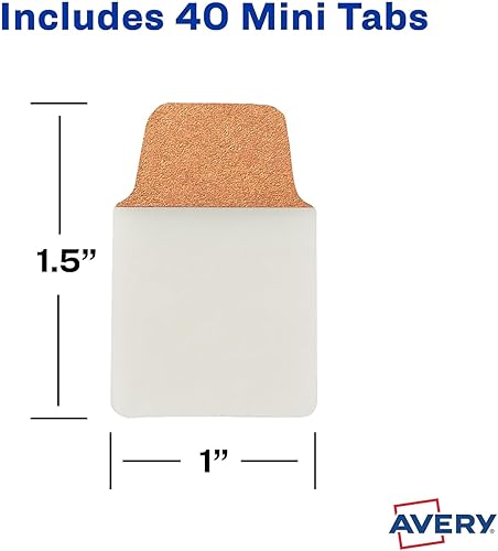 Miniatura 7 de Avery 74785 Ultra Tabs - Pestañas reposicionables, 1 x 1.5, surtido metálico, 40PK